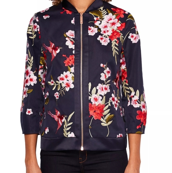 🍒LIKE NEW🍒 TED BAKER ORIENTAL BOMBER JACKET - Picture 3 of 12